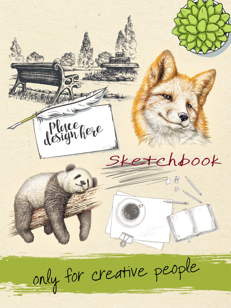 Скетчбук «Панда и лиса» (80 листов, А5) | Проф-Пресс