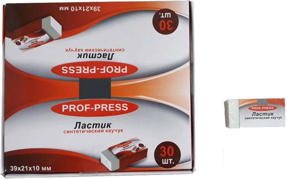 Ластик белый (39×21×10 мм) | Проф-Пресс