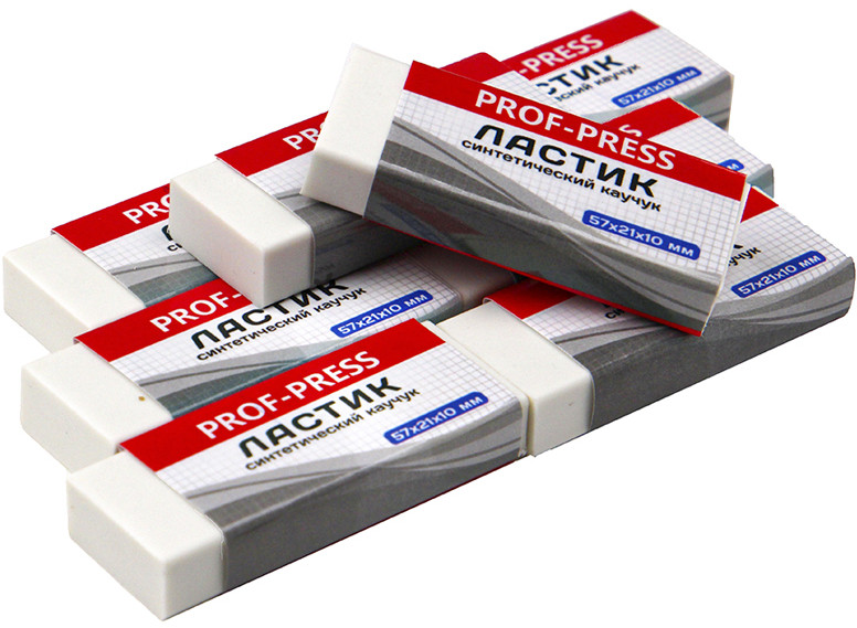 Ластик белый (57×21×10 мм) | Проф-Пресс