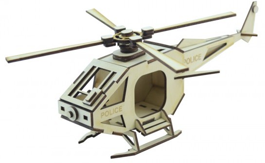 Деревянный конструктор «Вертолет Полиция» | Lemmo