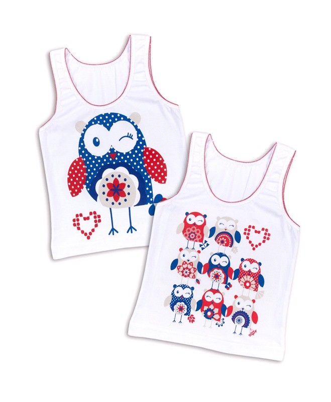 Майка для девочек, 2 шт | Птичий базар | Апрель