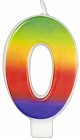 Свеча радужная «Цифра 0»