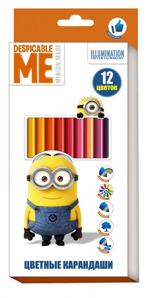 Цветные карандаши (12 цветов) | Minions