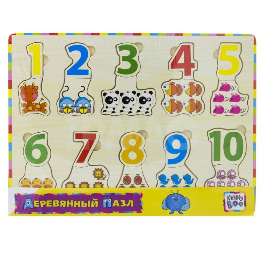 Деревянный пазл «Логика и счет» (20 элементов) | Kribly Boo