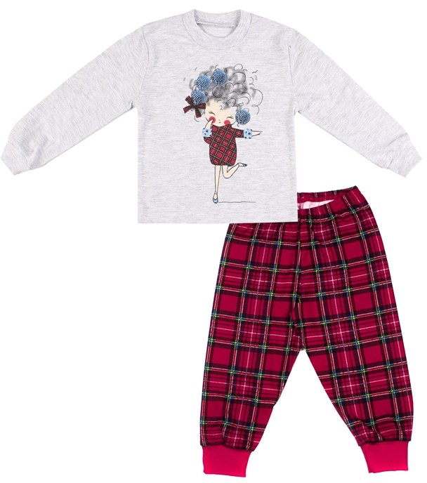 Пижама для девочек | Веселая клеточка | Апрель