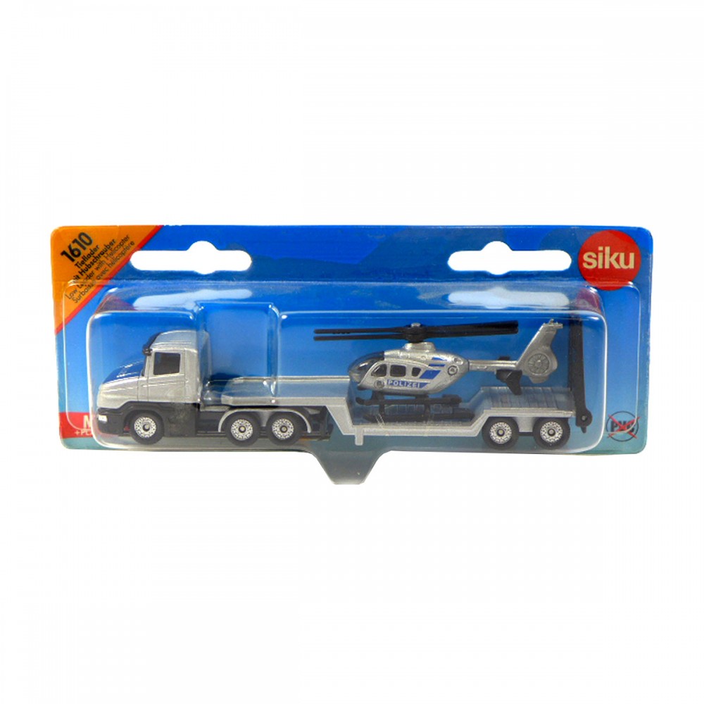 Тягач с вертолетом, полицейский | Siku