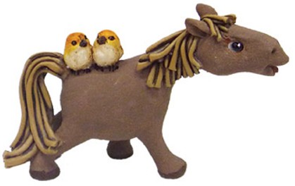 Сувенир «Лошадка с птичками» (8 см) | Пуффи