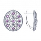 Серьги из серебра с фианитами