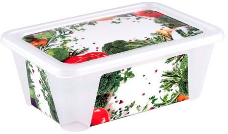 Контейнер прямоугольный с декором (0,4 л) | RED&GREEN | Полимербыт