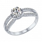 Кольцо из серебра с фианитами