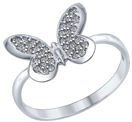 Кольцо из серебра с фианитами | SOKOLOV