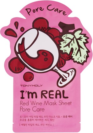Маска для лица тканевая с экстрактом красного вина | I'm Real | Tony Moly