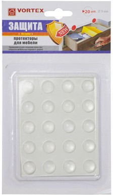 Протектор для мебельных дверей и ящиков (d-9 мм; 20шт) | VORTEX