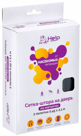 Сетка-штора на дверь противомоскитная (2 шт, 45х210 см)