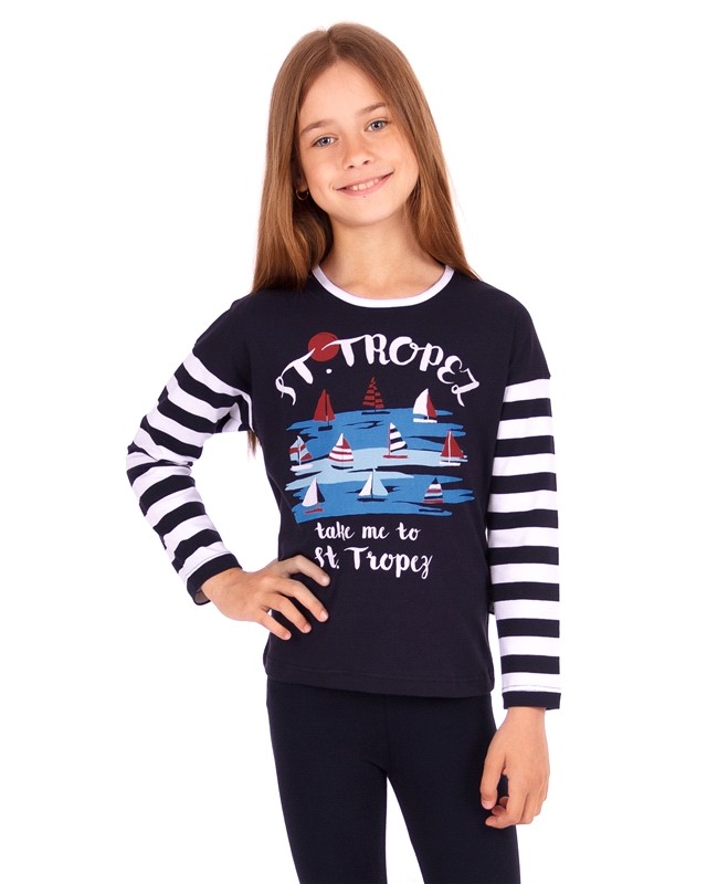 Лонгслив для девочек | Дорога к морю | Апрель