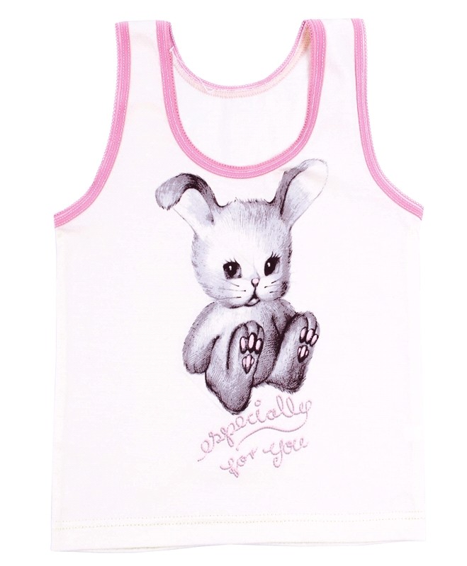 Майка для девочек | Пушистые друзья | Апрель