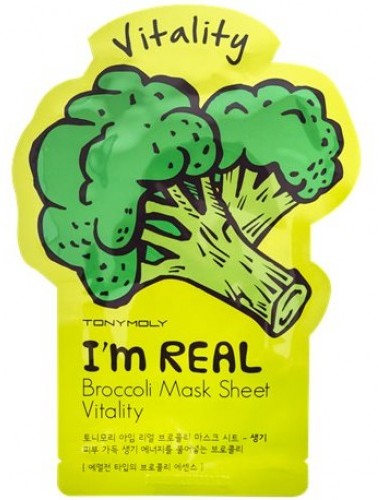 Маска для лица тканевая с экстрактом брокколи | I'm Real | Tony Moly