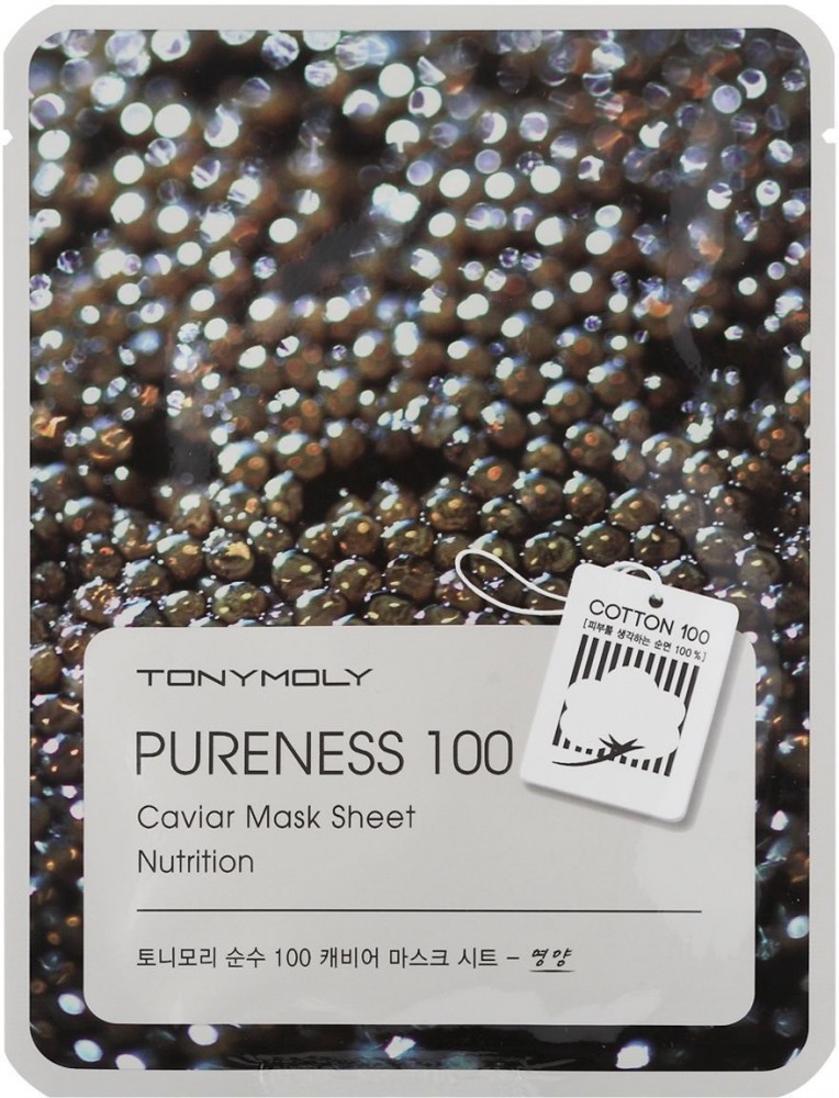 Маска для лица тканевая с экстрактом черной икры | Pureness 100 | Tony Moly