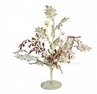 Украшенное новогоднее дерево (40 см, серый/розовый)