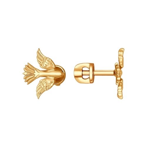 Серьги-пусеты из золоченого серебра | SOKOLOV