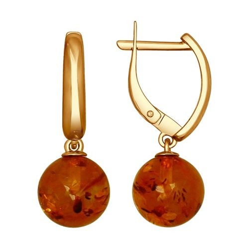 Серьги из серебра с янтарем | SOKOLOV