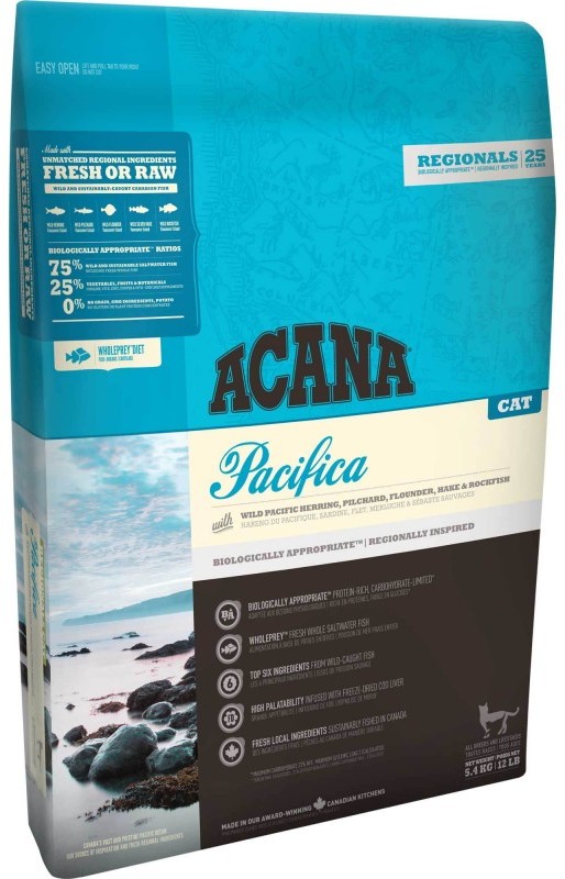 Беззерновой корм для кошек с рыбой «Pacifica» (5,4 кг) | ACANA