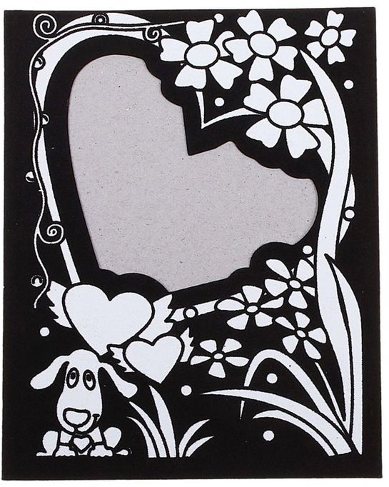 Фоторамка-раскраска «Щенок и сердечко» | Школа талантов