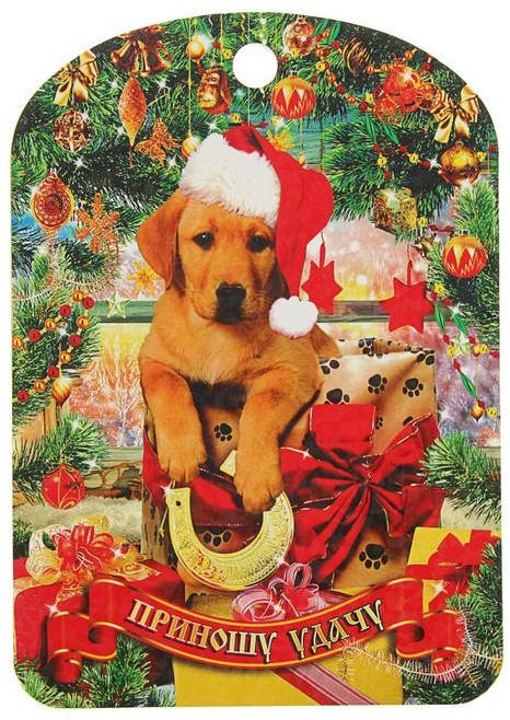 Доска разделочная «Приношу удачу» (19,5х27,5 см) | Символ года 2018