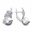 Серьги из серебра с жемчугом