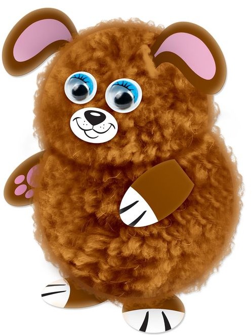 Игрушка из помпона «Собачка» | Школа талантов