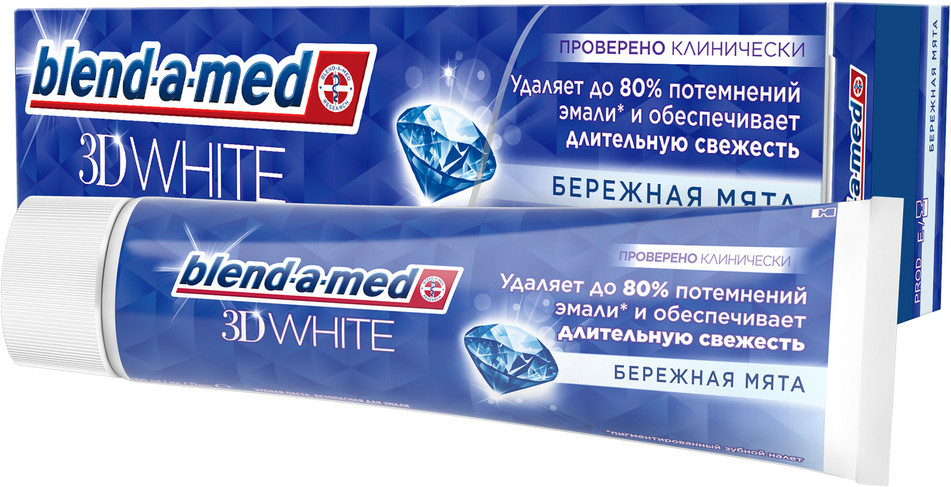 Зубная паста «Бережная мята» | 3D White | Blend-a-med