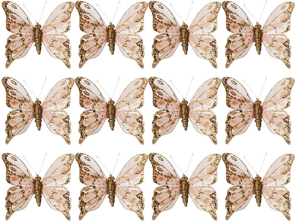 Комплект декоративных бабочке на клипсе (12 шт) | Lefard