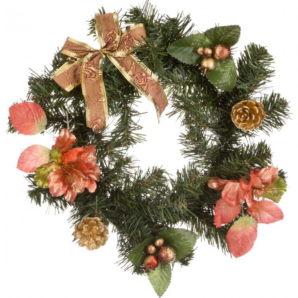 Венок с цветами и бантами