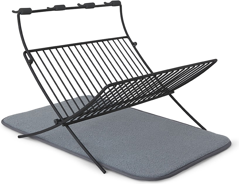 Сушилка для посуды c ковриком «Xdry», серая | Umbra