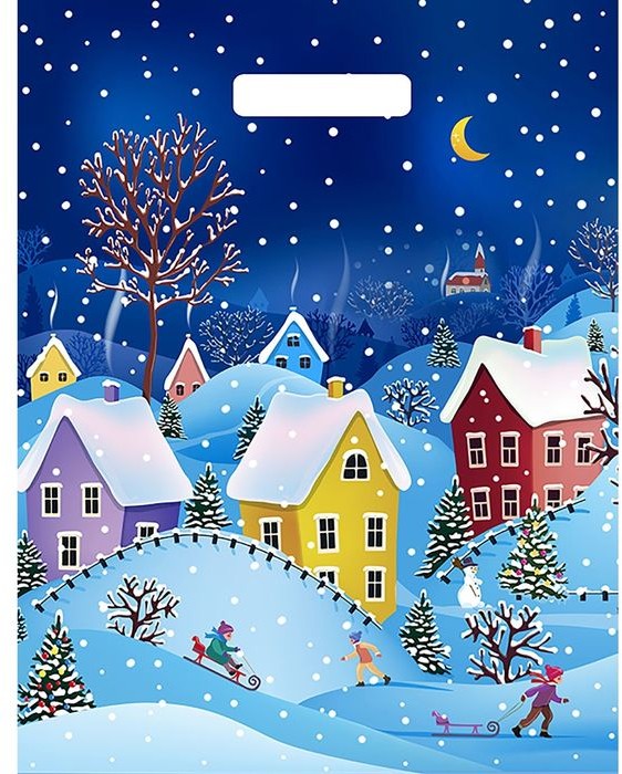 Пакет подарочный «Веселые каникулы» (40х31 см) | ТикоПластик