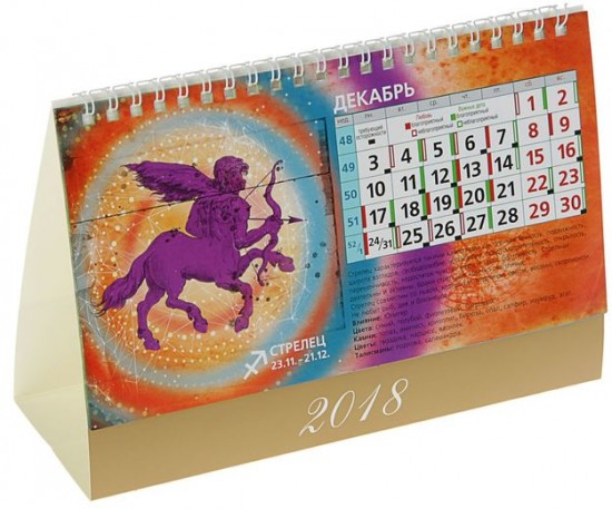 Календарь 2018 «Знаки зодиака, астропрогноз» (настольный, 20х14см)