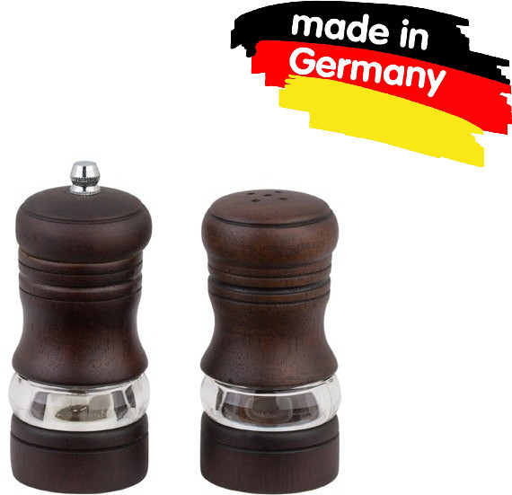 Перцемолка и солонка (чёрное дерево, 12 см) | Агат | Bőrner