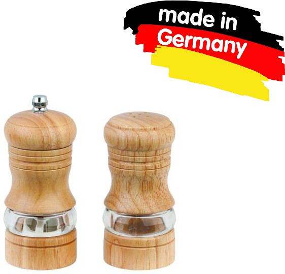 Перцемолка и солонка (светлое дерево, 12 см) | Агат | Bőrner