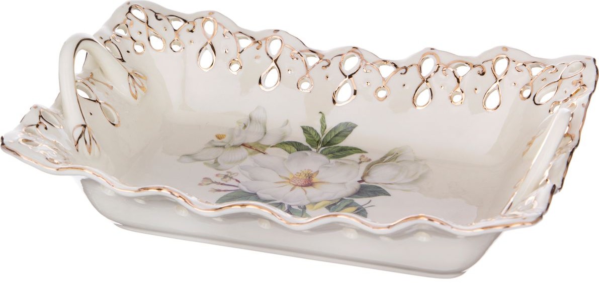Блюдо «Белый шиповник» (26х15х6 см) | Белый шиповник | Lefard
