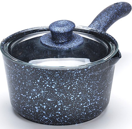 Ковш с крышкой и рифленым дном (синий, 14 см) | Mayer & Boch