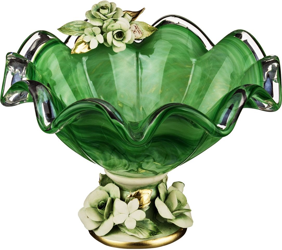 Декоративная чаша (25х17 см) | Муранское стекло | White cristal