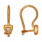 Серьги из золочёного серебра с фианитами