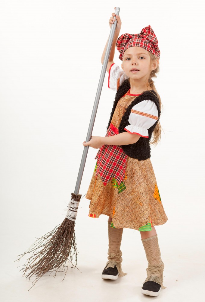 Карнавальный костюм для девочек «Баба Яга» | Русские сказки | Пуговка