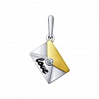 Подвеска из серебра с эмалью и фианитом