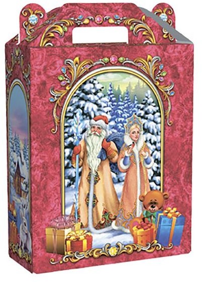 Подарочная коробка «Дед Мороз и Снегурочка» (16,8х7х25 см)