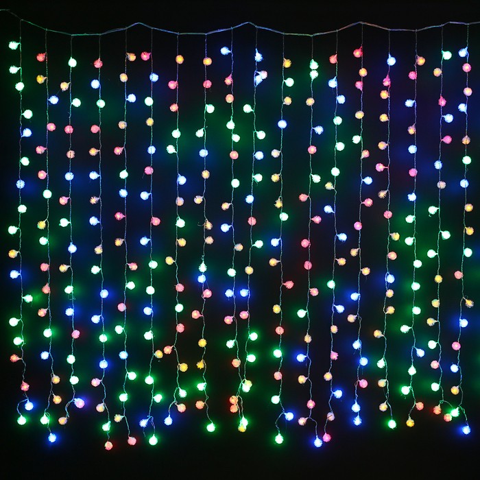 Гирлянда «Ежики» (2х1,5 м Н.С. LED-360-220V) | Занавес | Luazon