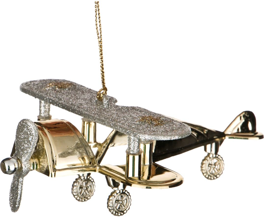 Украшение елочное «Аэроплан» | Игрушки с глиттером