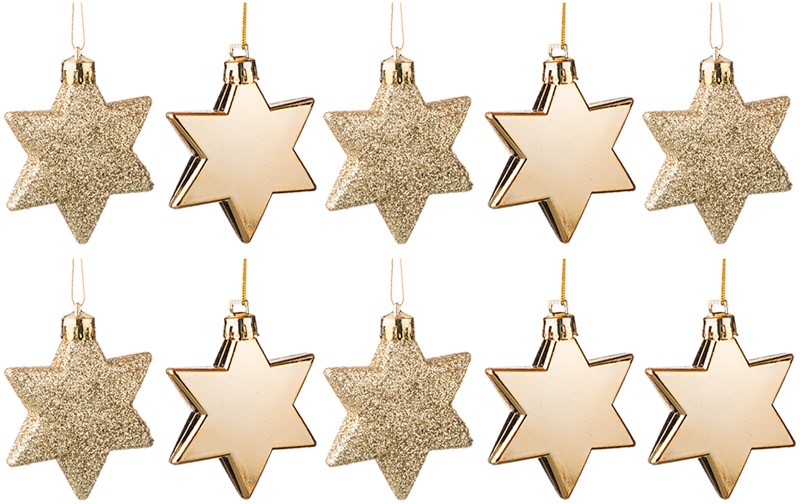 Набор елочных украшений «Звездочки» (10 шт, 6 см) | Звездочки | Lefard
