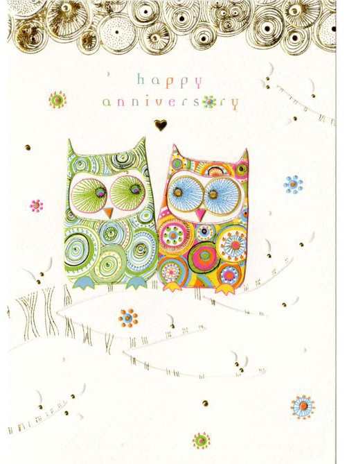 Открытка «Две совы на ветке» | Turnowsky