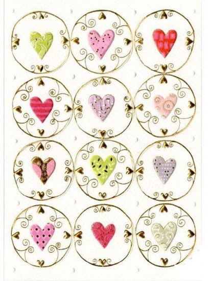 Открытка «Сердца и арабески»